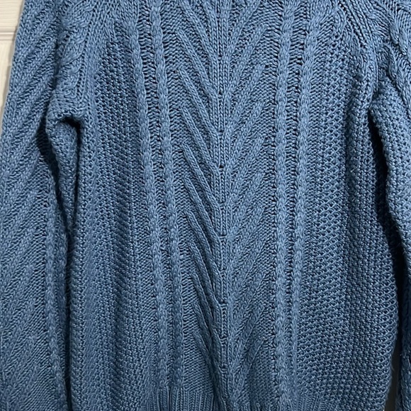 Joe Fresh Women's Cable Knit Pullover Long Sleeve - Size Medium - Blue - Picture 3 of 7